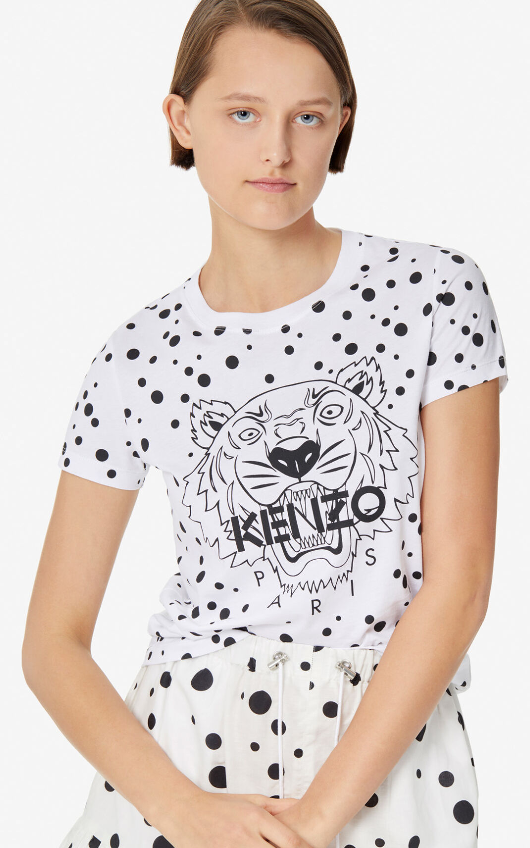 Kenzo Dots Tiger μπλουζακια γυναικεια μαυρα | GR363005